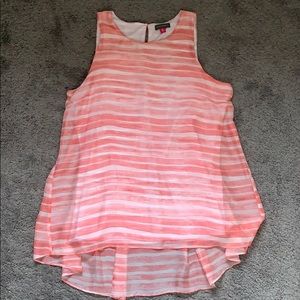 Pink sleeveless top with stripes